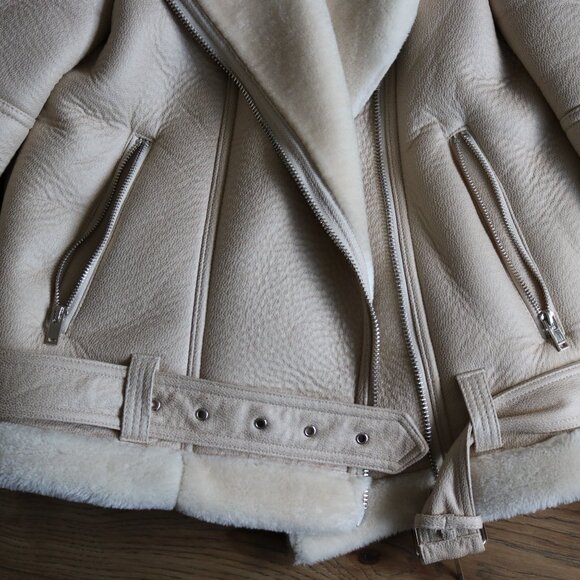 Topshop Moto Sherpa Coat - Picture 3 of 3